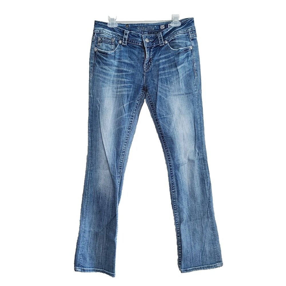 Miss Me Jeans Designed for Buckle Easy Boot Flap Pocket Size 30 JE5146E7X